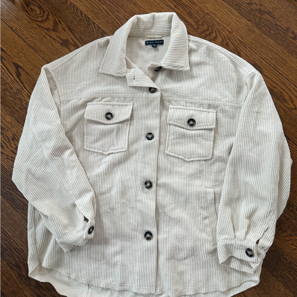 Miou Muse Cream Corduroy Shirt